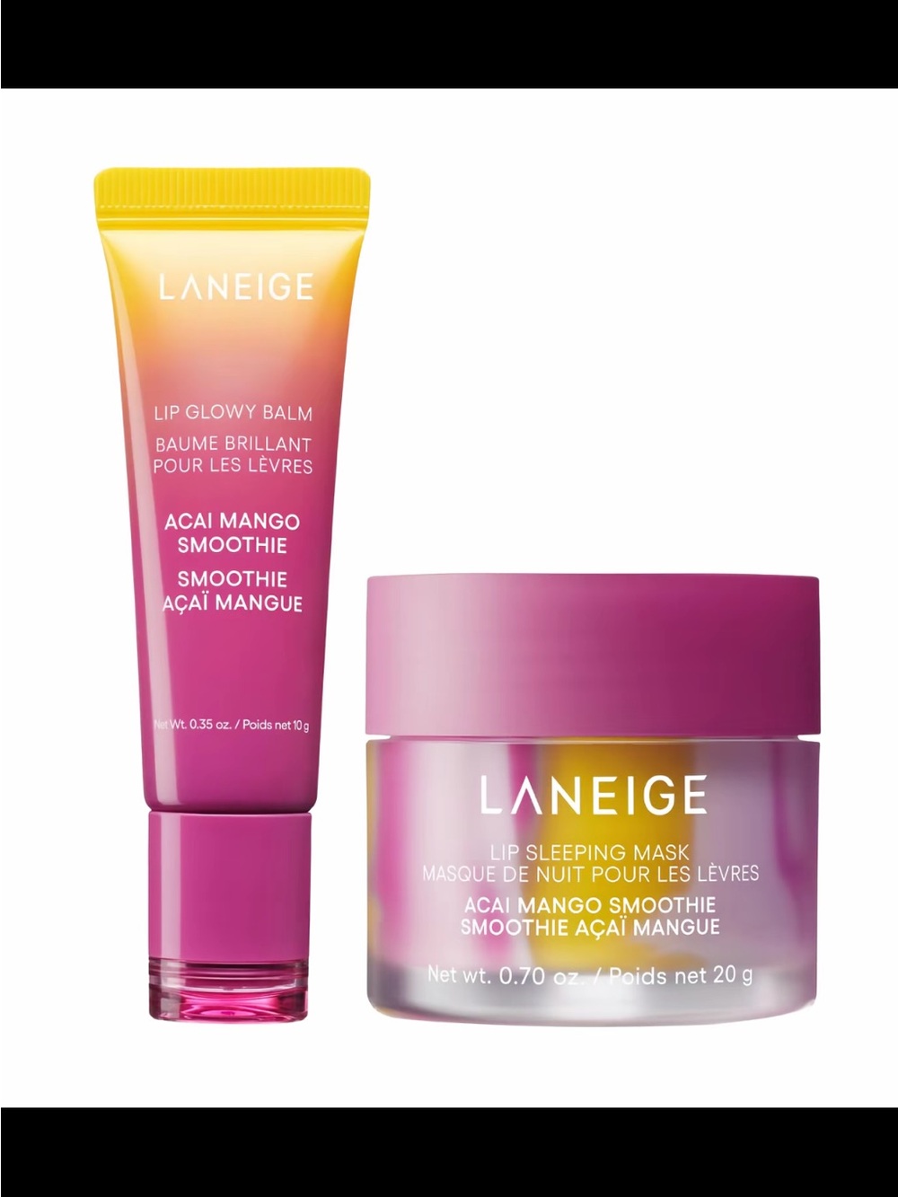 LANEIGE Acai Mango Smoothie Lip Duo - Pink & Yellow